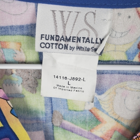 WS Fundamentally Cotton Blue Kid's  Dental Scrub Top Sz L - Picture 5 of 8